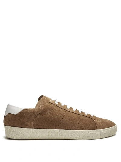Saint Laurent Sl/06 Court Classic Leather-trimmed Suede Sneakers In ...