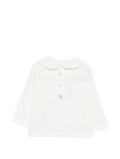 Douuod Ruffled-collar Long-sleeve T-shirt In Multi