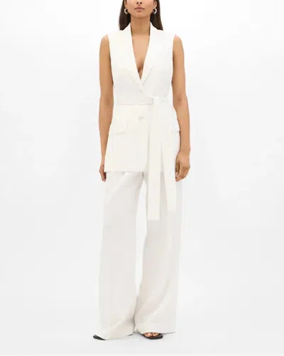 Another Tomorrow Easy Tie Vest In White