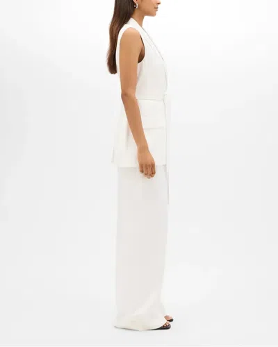 Another Tomorrow Easy Tie Vest In White