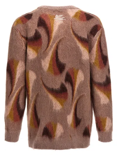 Etro Multicolor Patterned Cardigan In Brown