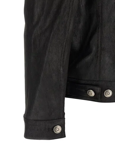Giorgio Brato Black Solid Shirt Collar Jacket In Black