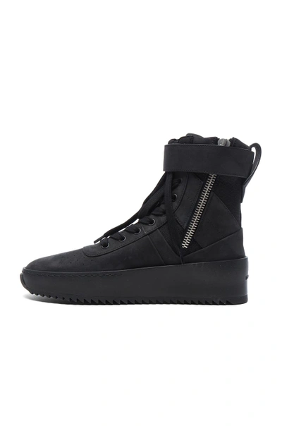 Shop Fear Of God Nubuck Leather Military Sneakers In Black