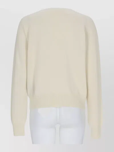 Balmain Elegant Womens Cashmere-wool Sweater With Decorative Buttons In Neutral