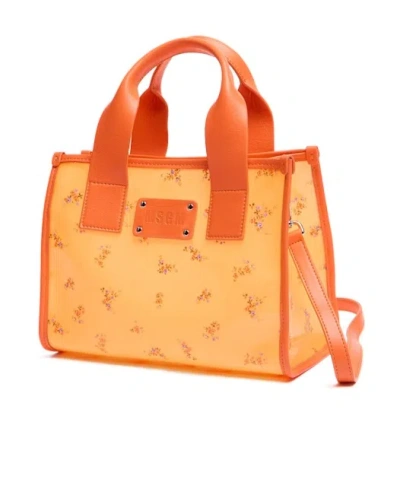 Msgm Small Tote Bag In Orange
