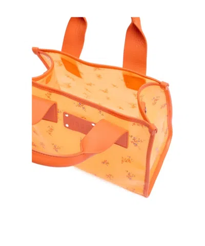 Msgm Small Tote Bag In Orange