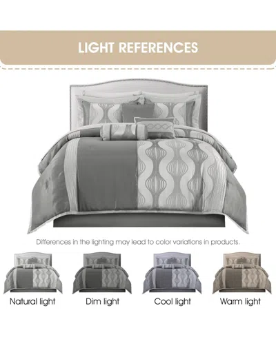 Stratford Park Kath Geometric 15-pc. Comforter Set, Queen In Gray