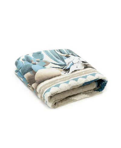 Donna Sharp Cacti Southwest Quilted Throw In Blue