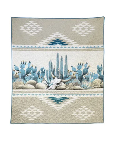 Donna Sharp Cacti Southwest Quilted Throw In Blue
