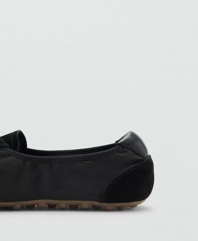 Mango Mixed Suede Trainers In Black
