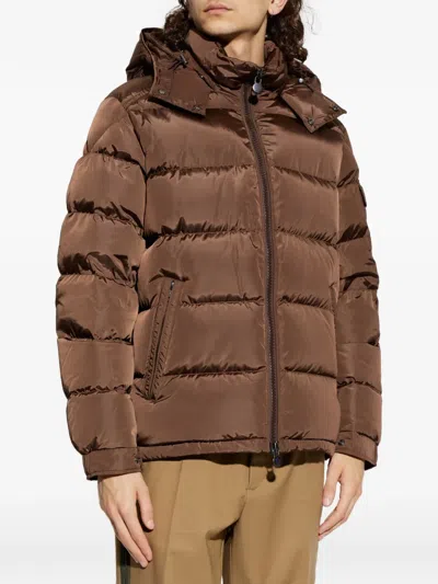Moncler Maya Matte Short Down Jacket In Brown