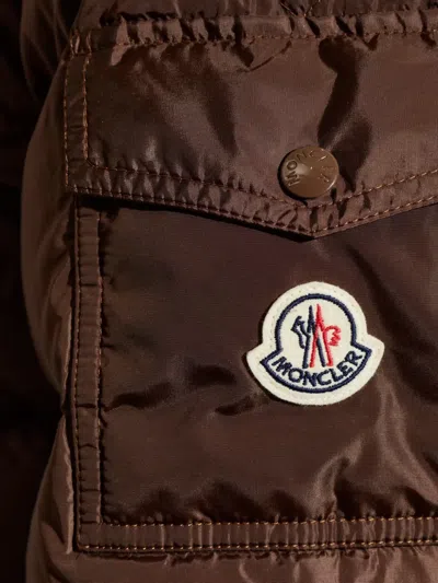 Moncler Maya Matte Short Down Jacket In Brown