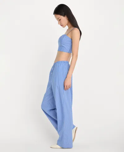 Good American Poplin Pull-on Pants In Blue