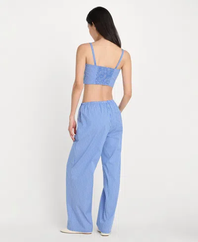 Good American Poplin Pull-on Pants In Blue