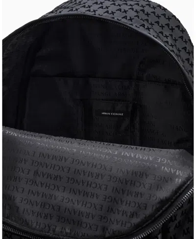 Armani Exchange Men's Flocked Backpack In Black