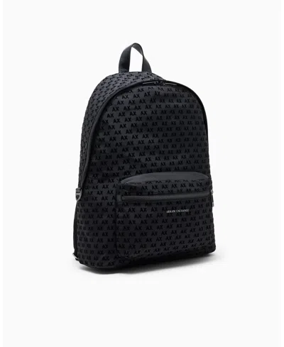 Armani Exchange Men's Flocked Backpack In Black