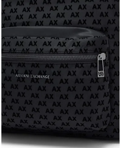 Armani Exchange Men's Flocked Backpack In Black