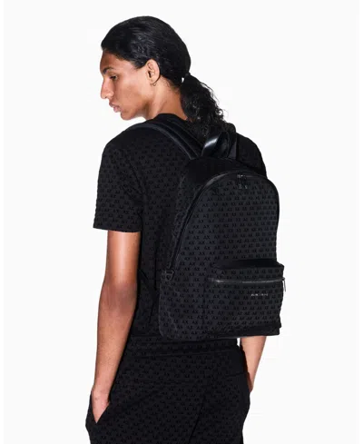 Armani Exchange Men's Flocked Backpack In Black