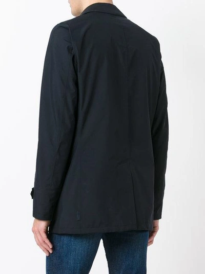 Herno Classic Buttoned Coat In Blue