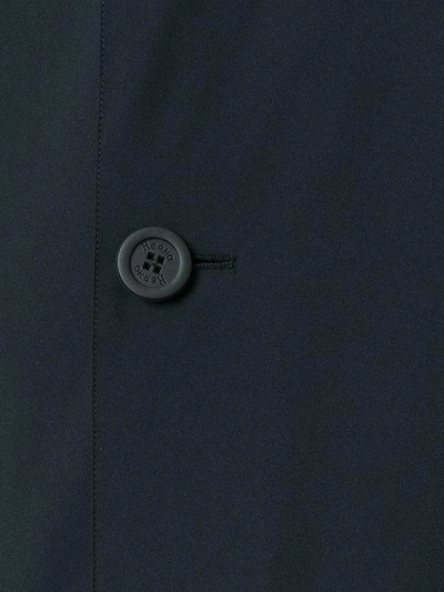 Herno Classic Buttoned Coat In Blue