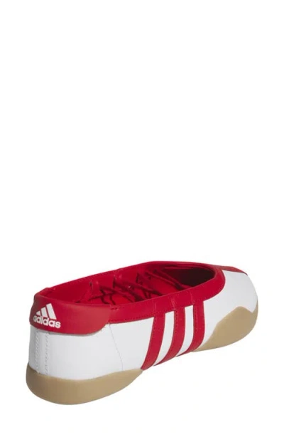 Adidas Originals Taekwondo Mei Leather Ballerina Shoes Contrast Trim In Red