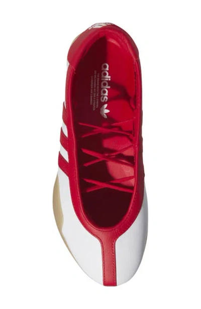 Adidas Originals Taekwondo Mei Leather Ballerina Shoes Contrast Trim In Red