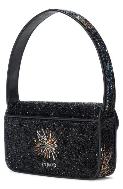 Staud Beaded-firework Shoulder Bag In Black