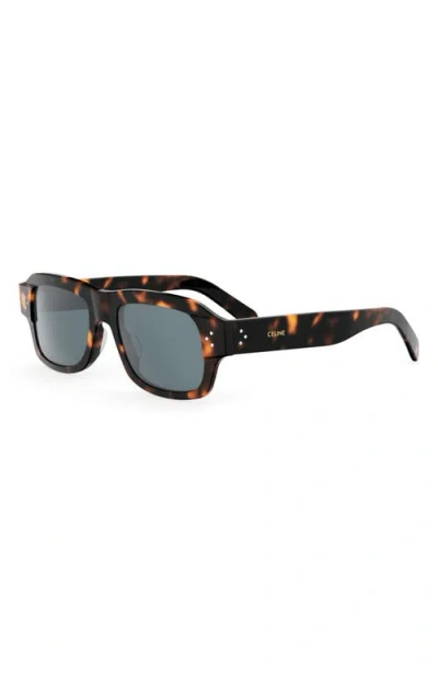 Celine 3 Dots 53mm Rectangular Sunglasses In Brown