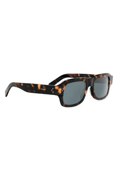 Celine 3 Dots 53mm Rectangular Sunglasses In Brown