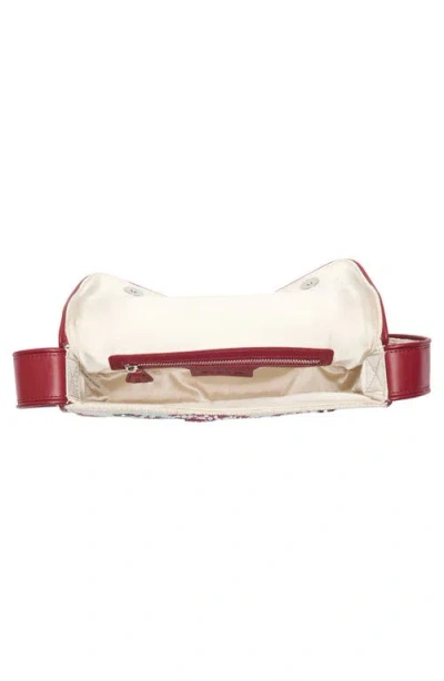 Staud Tommy Bead-embellished Satin Shoulder Bag In Neutral