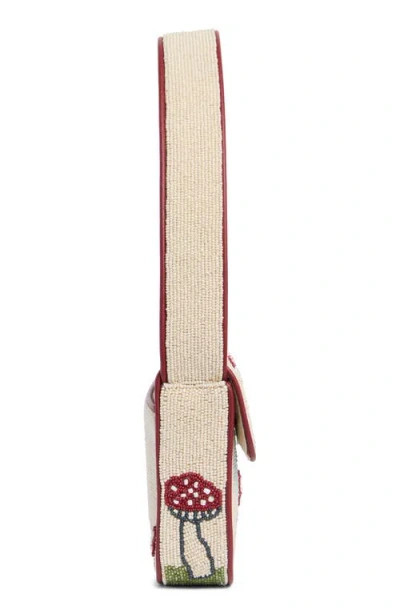 Staud Tommy Bead-embellished Satin Shoulder Bag In Neutral