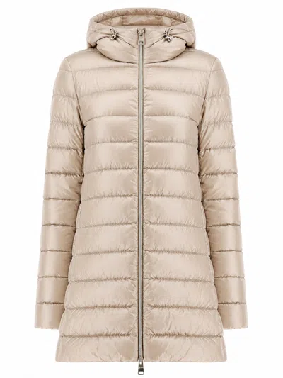 Herno A-shape Down Jacket In Silky Ultralight Nylon In Neutral
