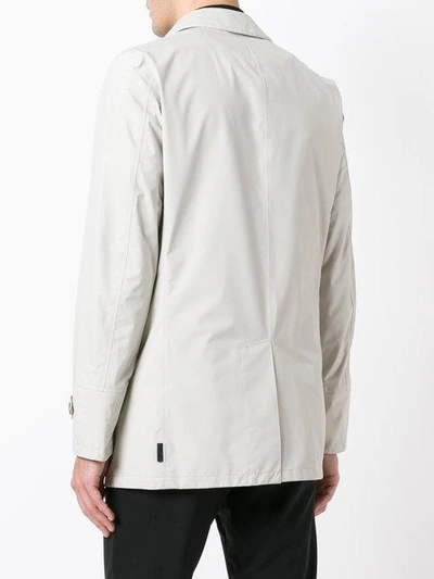 Shop Herno Classic Buttoned Coat In Neutrals