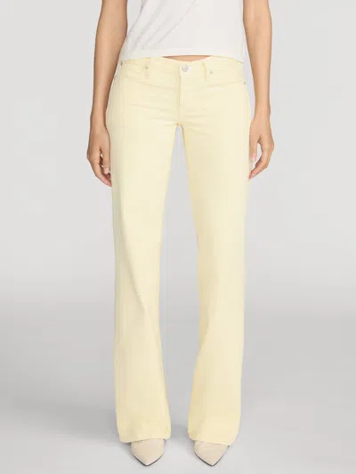 Frame The Anchor High Rise Wide Leg Ankle Jeans In Lemon In Green