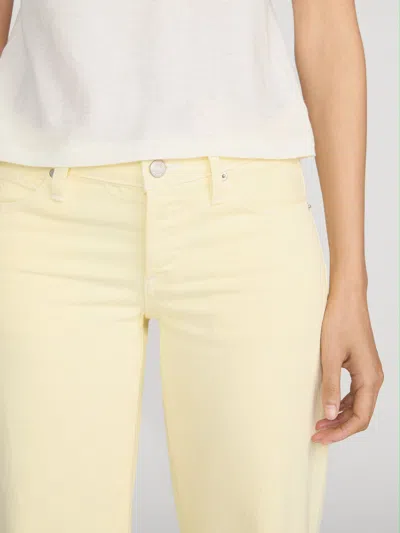 Frame The Anchor High Rise Wide Leg Ankle Jeans In Lemon In Green