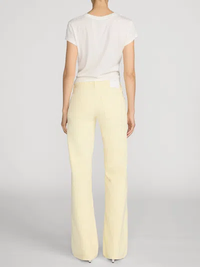 Frame The Anchor High Rise Wide Leg Ankle Jeans In Lemon In Green