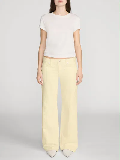 Frame The Anchor High Rise Wide Leg Ankle Jeans In Lemon In Green