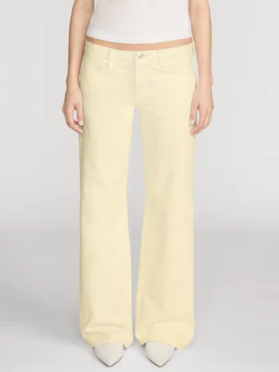 Frame The Anchor High Rise Wide Leg Ankle Jeans In Lemon In Green