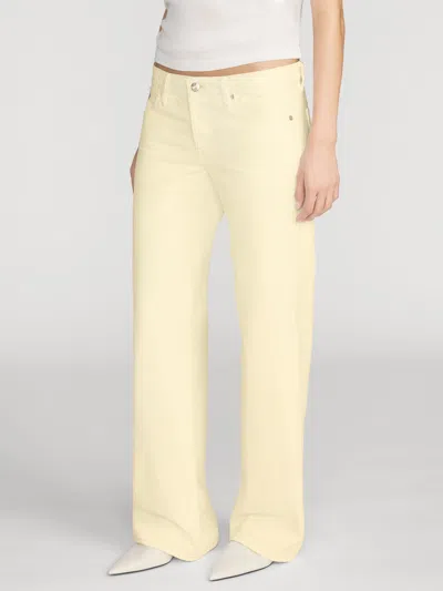 Frame The Anchor High Rise Wide Leg Ankle Jeans In Lemon In Green