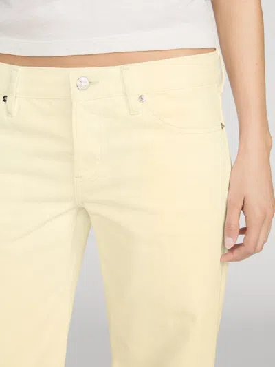 Frame The Anchor High Rise Wide Leg Ankle Jeans In Lemon In Green