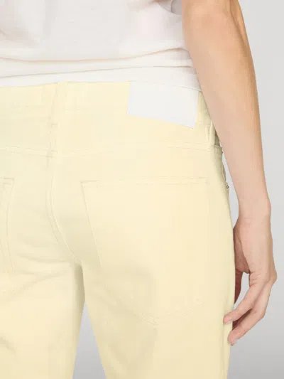 Frame The Anchor High Rise Wide Leg Ankle Jeans In Lemon In Green