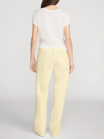 Frame The Anchor High Rise Wide Leg Ankle Jeans In Lemon In Green