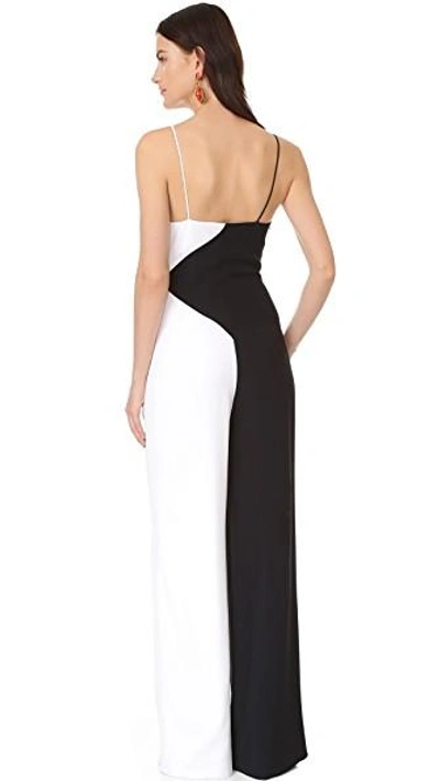 Shop Cushnie Et Ochs Two Tone Wide Leg Jumpsuit In Black/white