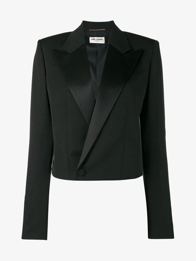 Saint Laurent Iconic Le Smoking Spencer Fitted Jacket In Black | ModeSens