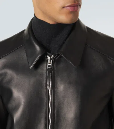 Tom Ford Leather Jacket Buttoned Cuffs Collared Front Pockets In Multi