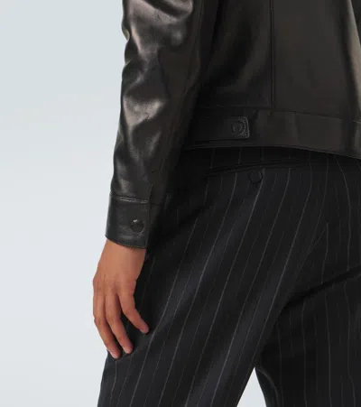 Tom Ford Leather Jacket Buttoned Cuffs Collared Front Pockets In Multi