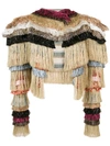 Vivienne Westwood Metallic Fringed Cropped Jacket In Metallic