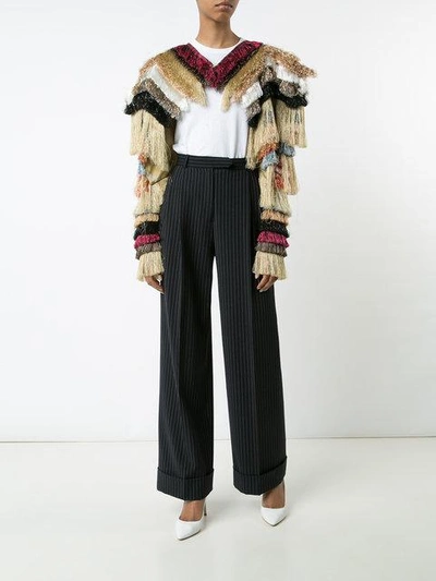 Vivienne Westwood Metallic Fringed Cropped Jacket In Metallic