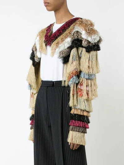 Vivienne Westwood Metallic Fringed Cropped Jacket In Metallic