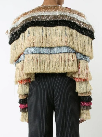 Vivienne Westwood Metallic Fringed Cropped Jacket In Metallic